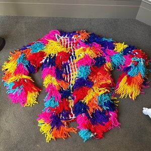 Playful Pink and Orange Teddy Jacket with Fluffy Appeal